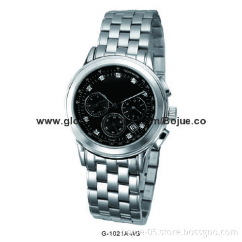 Metal men's watch, six needle movement with good quality